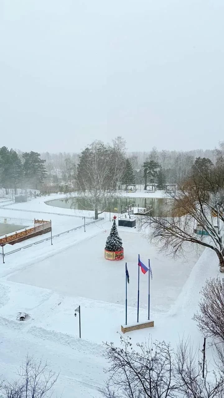 Зимний вид на территорию санатория
